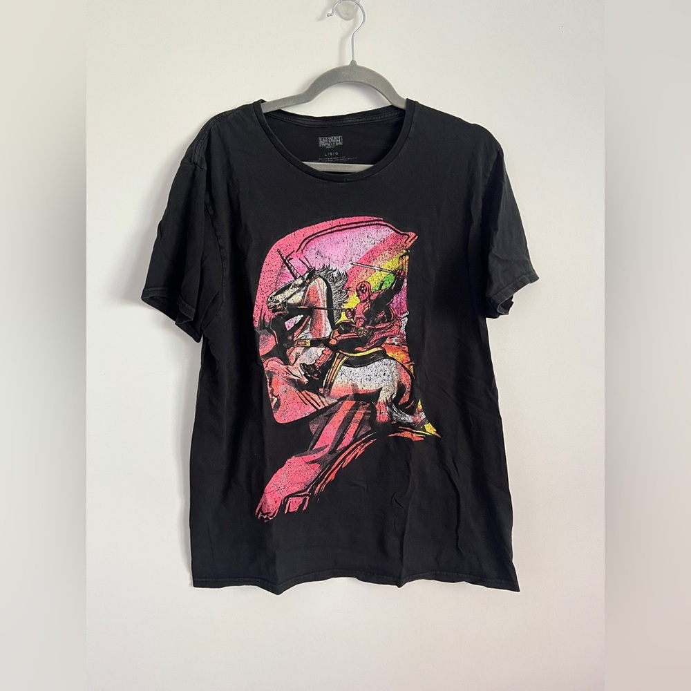 Marvel Deadpool Inside My Head Silhouette Graphic Black T Shirt Size Large